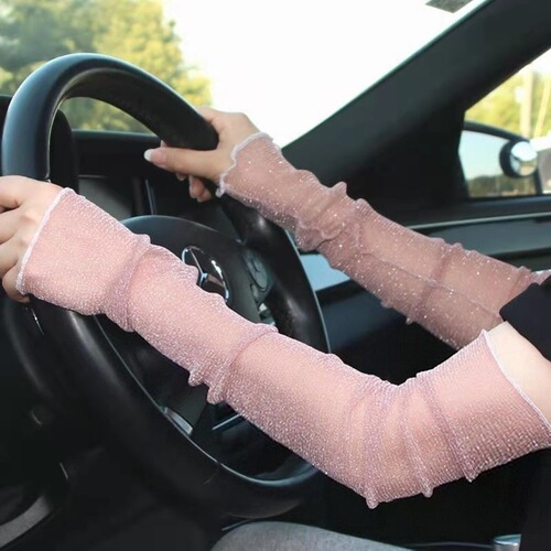 Ice silk lace thin UV protection women's arm sleeves for arms, summer