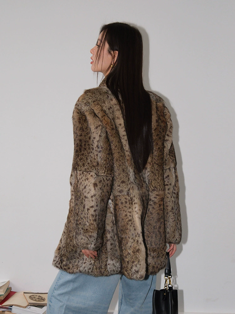 Love Leopard Leopard Old Money Middle Rabbit Pyreal Classic Leopard Mao Mao Mao middle long model