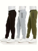 Y 37270 Zipper Cuff Solid Color Men's Sweatpants ��ɫ�˶���