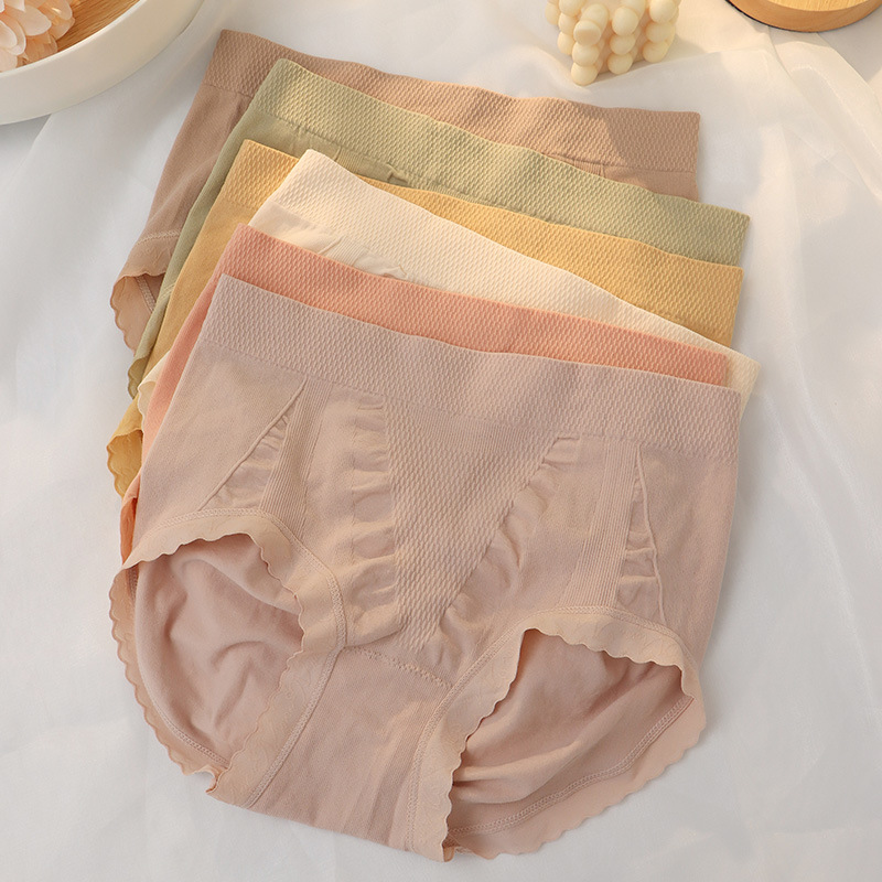 Large Size Women's Mid-high Waist Panties Autumn and Winter New Cotton Bacteriostatic High Elastic Breathable Belly Hip-lifting Briefs for Women