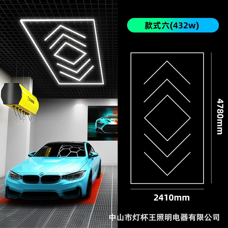 Luz de nido de abeja led gimnasio transfronterizo lámpara de estación de peluquería empalme lámpara hexagonal impermeable al por mayor lámpara de lavado de autos