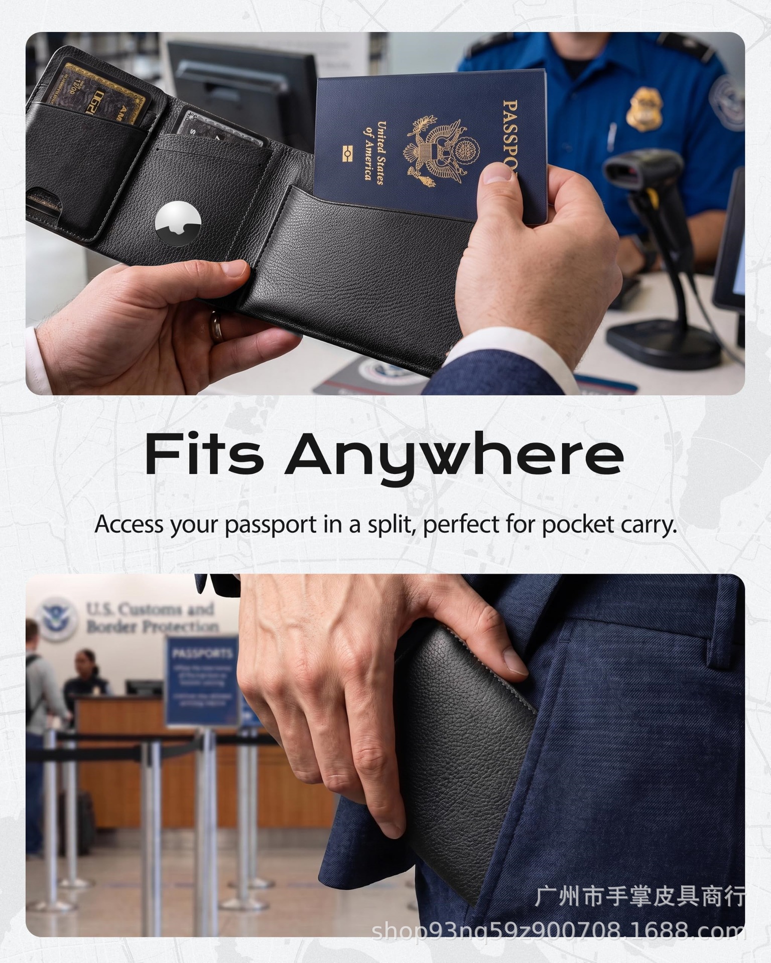Reisepass-Tasche Reise Airtag-Ortung multifunktional