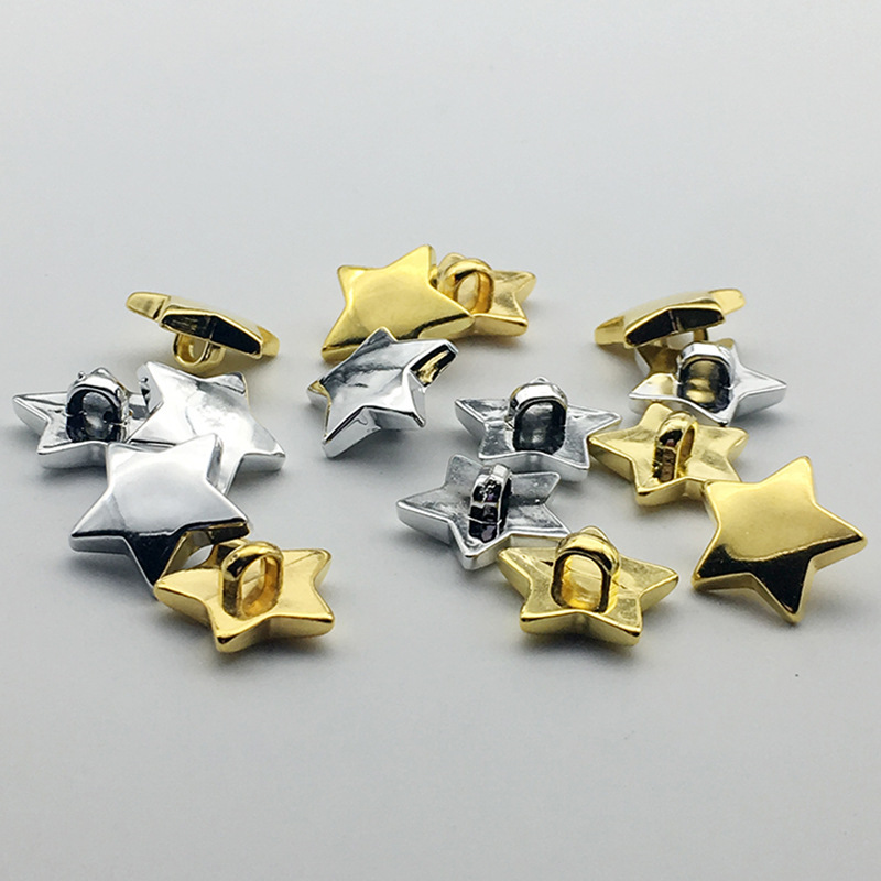 High-grade electroplated star plastic button gold five-pointed star button button high foot hand sewing five-star buckle