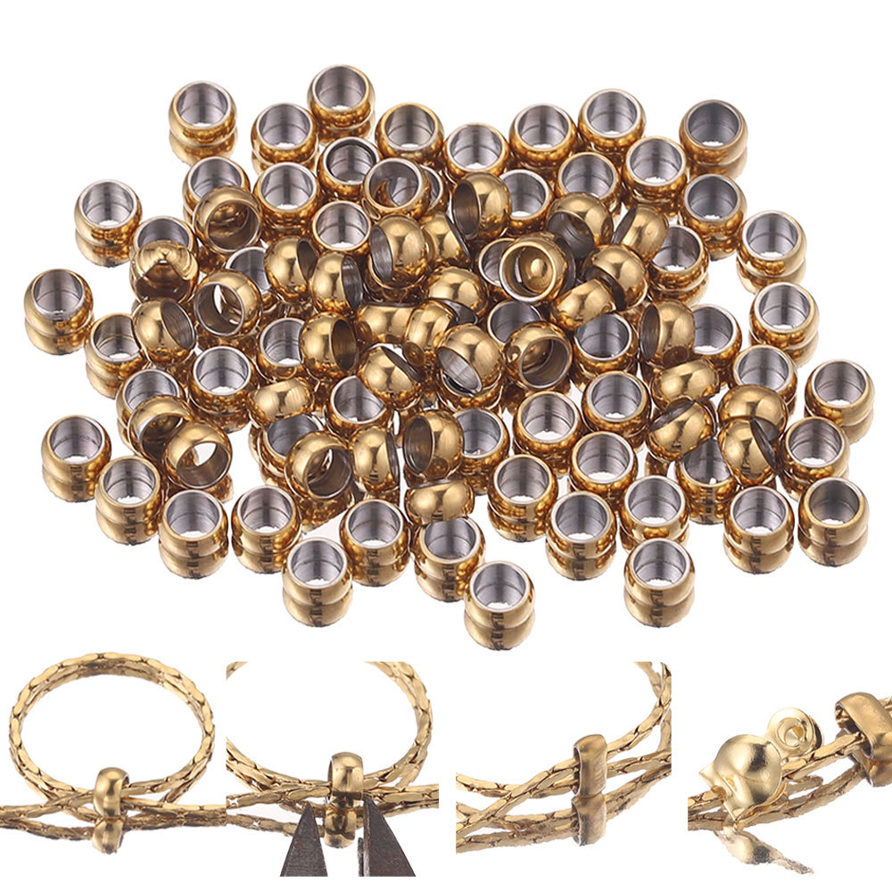 Cuentas de posicionamiento de acero inoxidable puede clip cuentas planas con cuentas accesorios de joyería DIY collar pulsera hecha a mano accesorios a juego