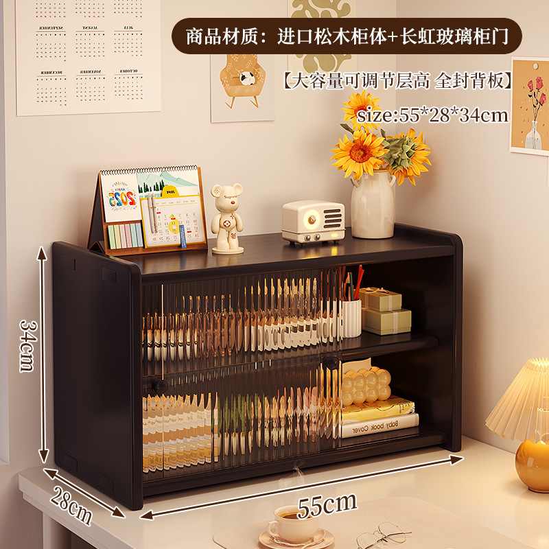 Caja de almacenamiento de escritorio de madera sólida, estante de productos para el cuidado de la piel, batimón labial, tocador, gabinete de almacenamiento de cosméticos de alta calidad