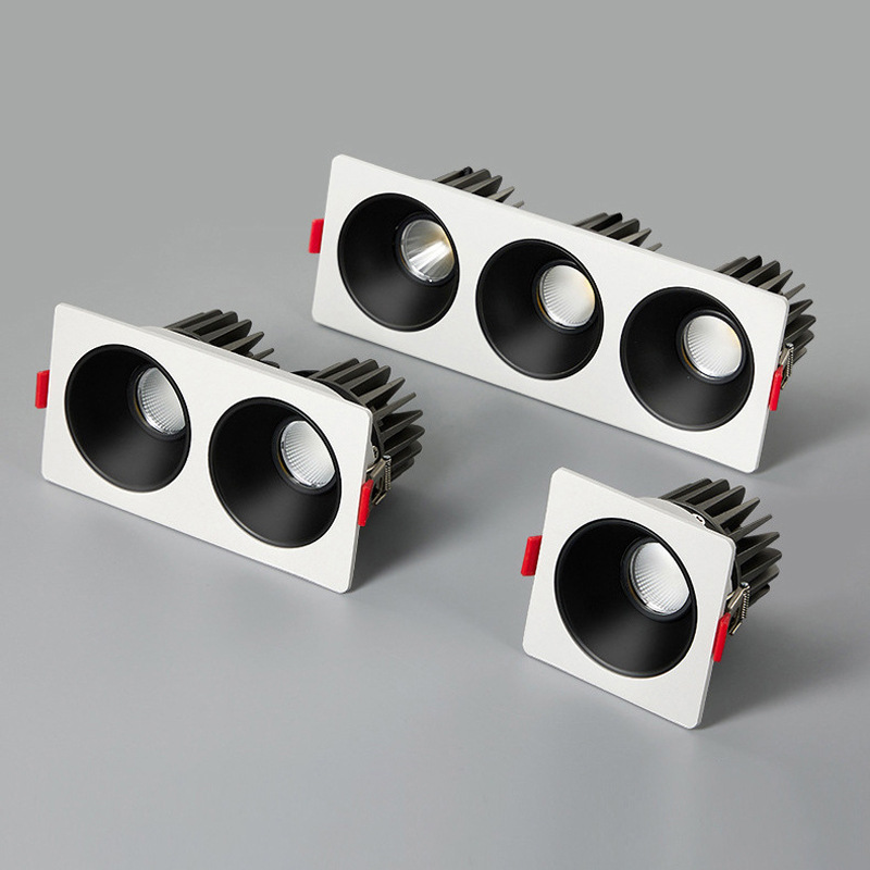 Grasshopper Ridge Grid Spotlight, Recessed COB Wall Washer Light, Dual Head Anti-Glare Home and Commercial Ceiling Light