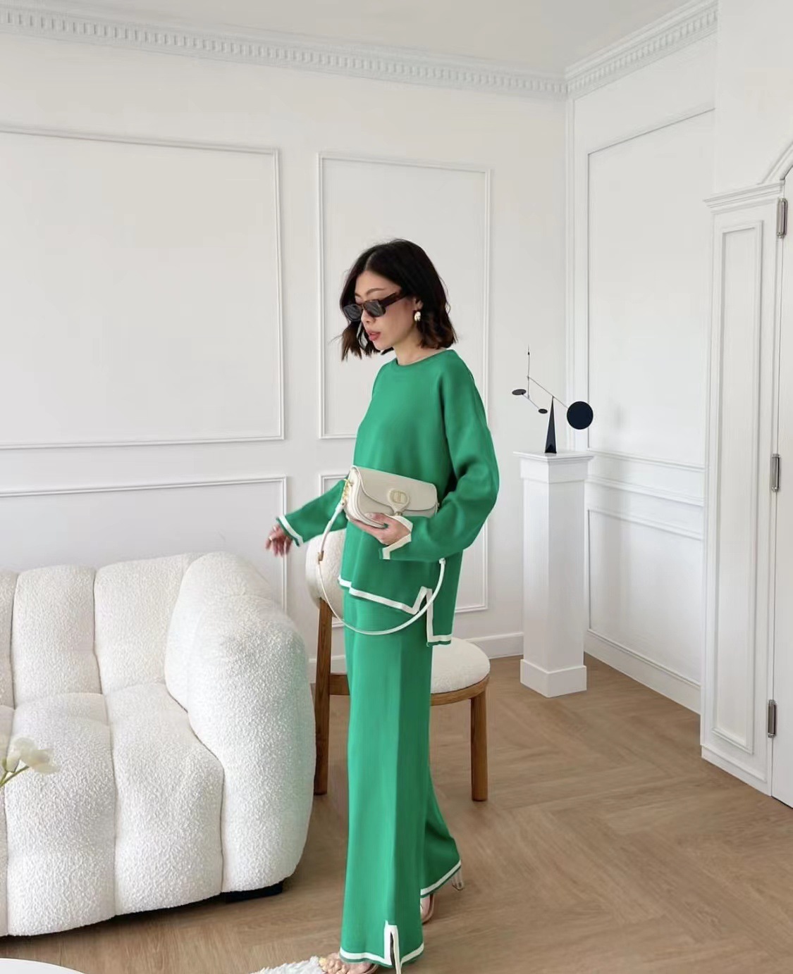 66551 긴 소매 녹색