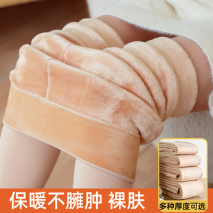 Flesh-Colored Bare Leg Artifact Fleece-Lined and Thickeneded Leggings for Women in Winter with Nude Feel, High Waist, Slimming Look, Extra Thick All-In-One Warm Cotton Pants