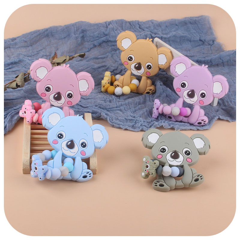 Bebé suministros silicona chupete cadena dibujos animados Kaola silicona molar anti-gota cadena bebé silicona nombre