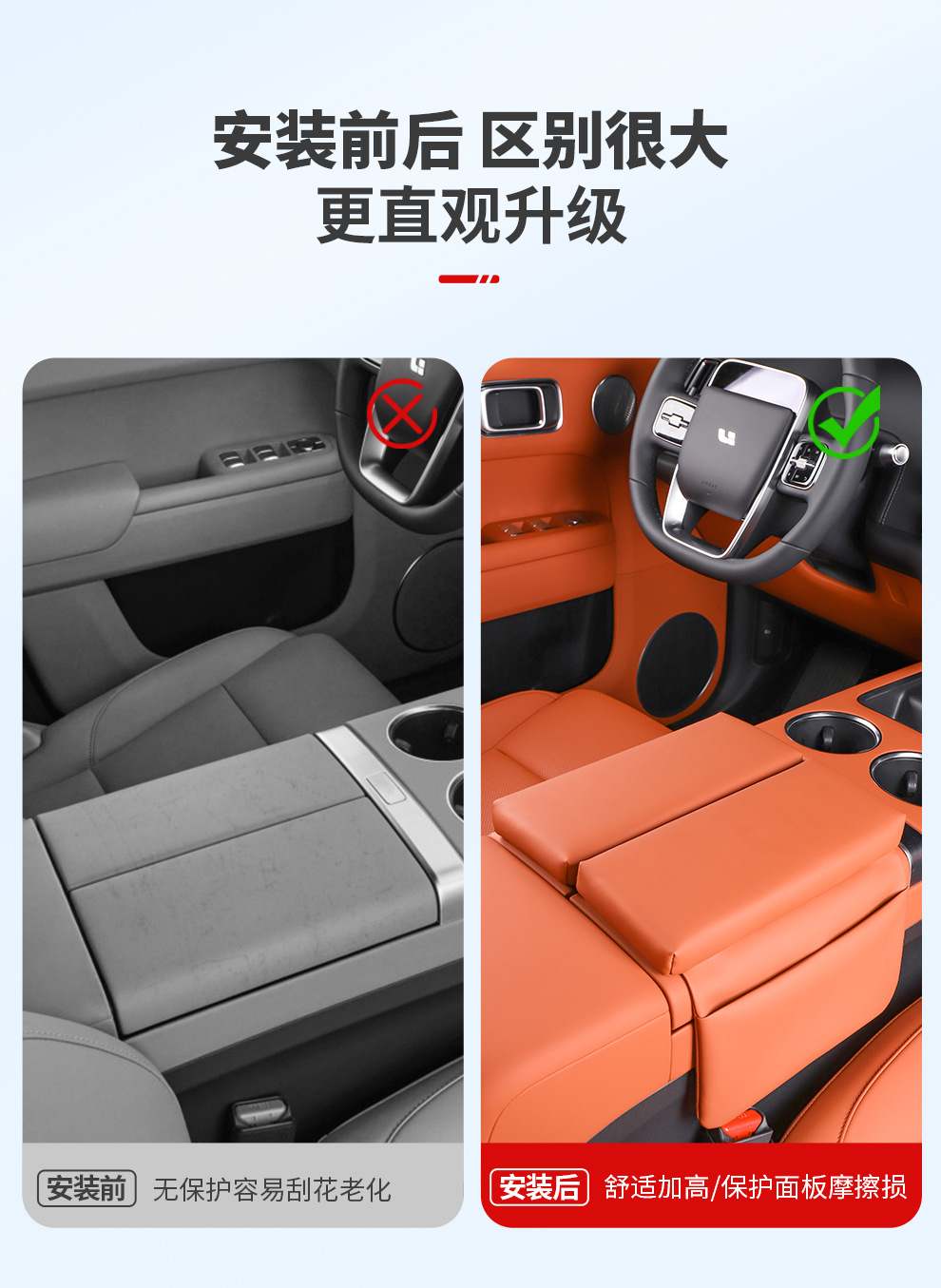 Armrest box heightening pad for Li Auto L6/L7/L8/L9/MEGA