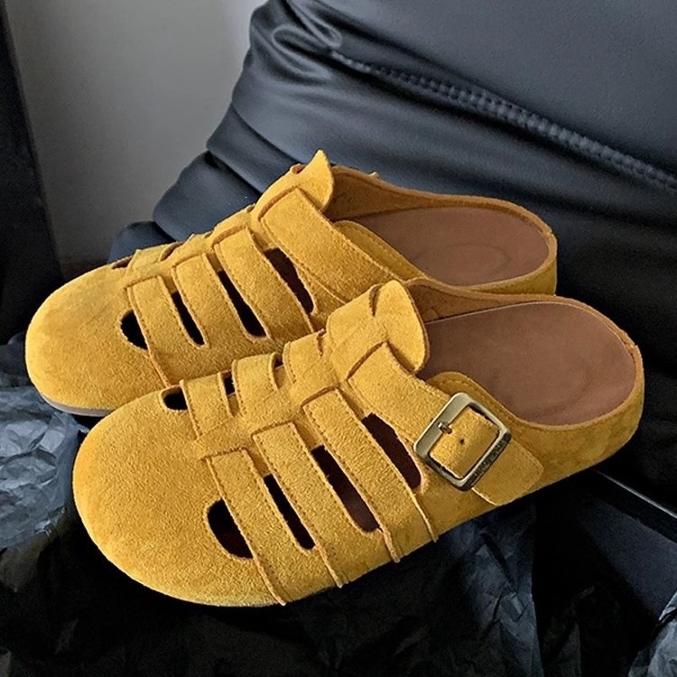 Zapatos de jaula de cerdo Bocken mujeres 2026 con un pie de calzado hueco con cabeza de bolsa de medio zapatillas de moda de alta calidad