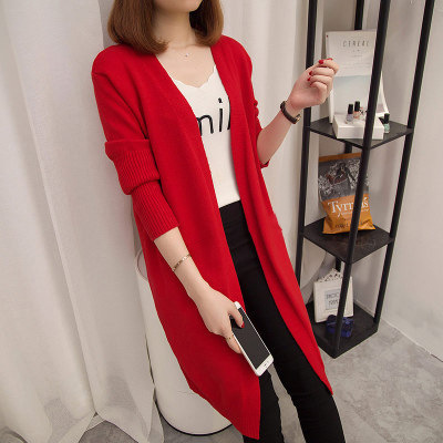 2023 nuevo otoño e invierno abrigo de punto de las mujeres de estilo coreano largo suelto todo partido suéter de manga larga ropa exterior