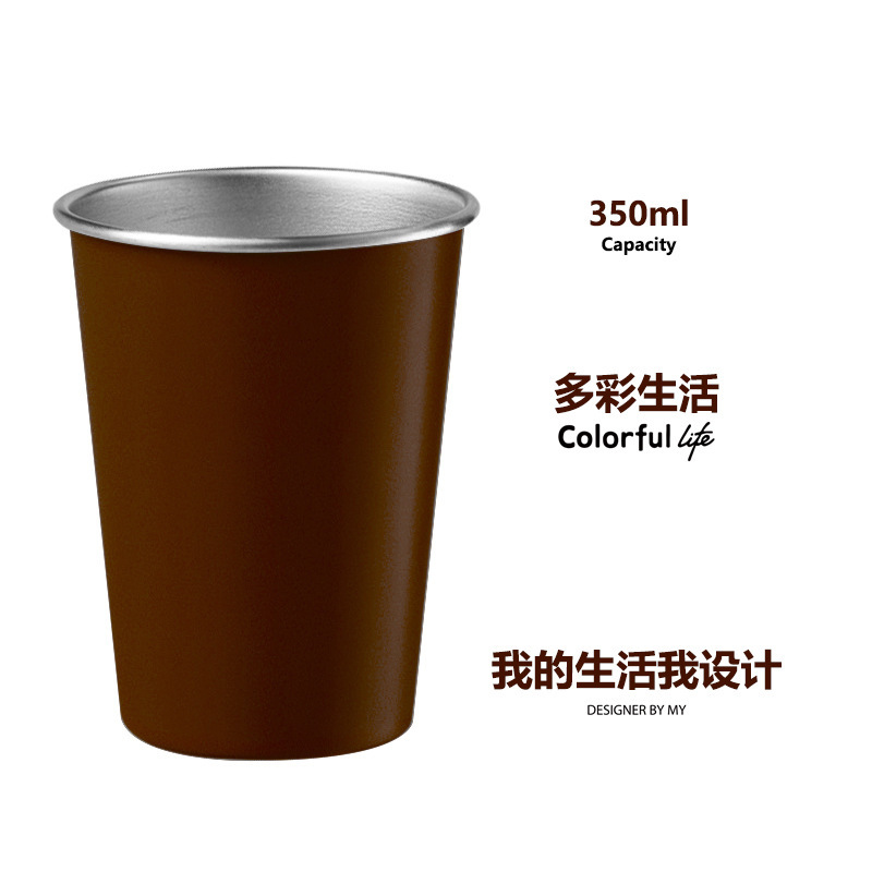 クロスボーダー Xiaomi イエロー 304 ステンレス鋼ウォーターカップ直飲みカップ 9 色セットコーヒーカップビールカップアウトドアキャンプカップ|undefined