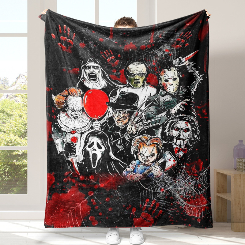 クリスマスハロウィーンフランネル毛布祝日プレゼントベッド用品リビングソファー怠け者毛布来図|undefined