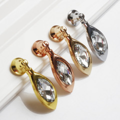 European rose gold crystal pendant handle glass crystal single hole door handle leaf-shaped zinc alloy hardware accessory