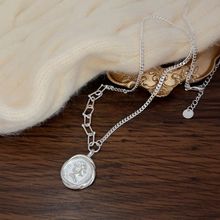 2025年新款个性百搭高级感锁骨链韩国女王圆牌拼接项链女爆款推荐