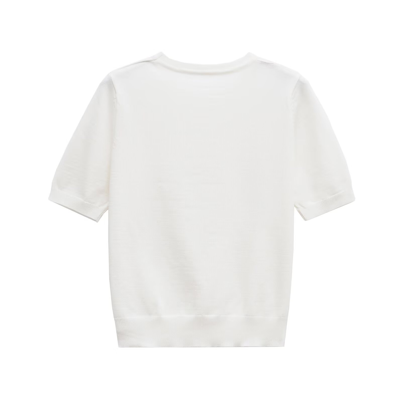 Women's Clothing Women's Fashionable Plain Knit Sweater Simple Crew Neck Short Sleeve Basic Top Summer For Formal & Casual For Women_ecoleips.com