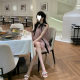 Summer New French Style Gentle Style Ins Loose Lace-up Neck Hanging dress High-grade Sweet Birthday Short Skirt