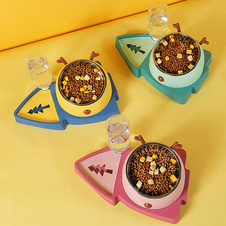The new pet automatic drinking water double bowl feeder stainless…