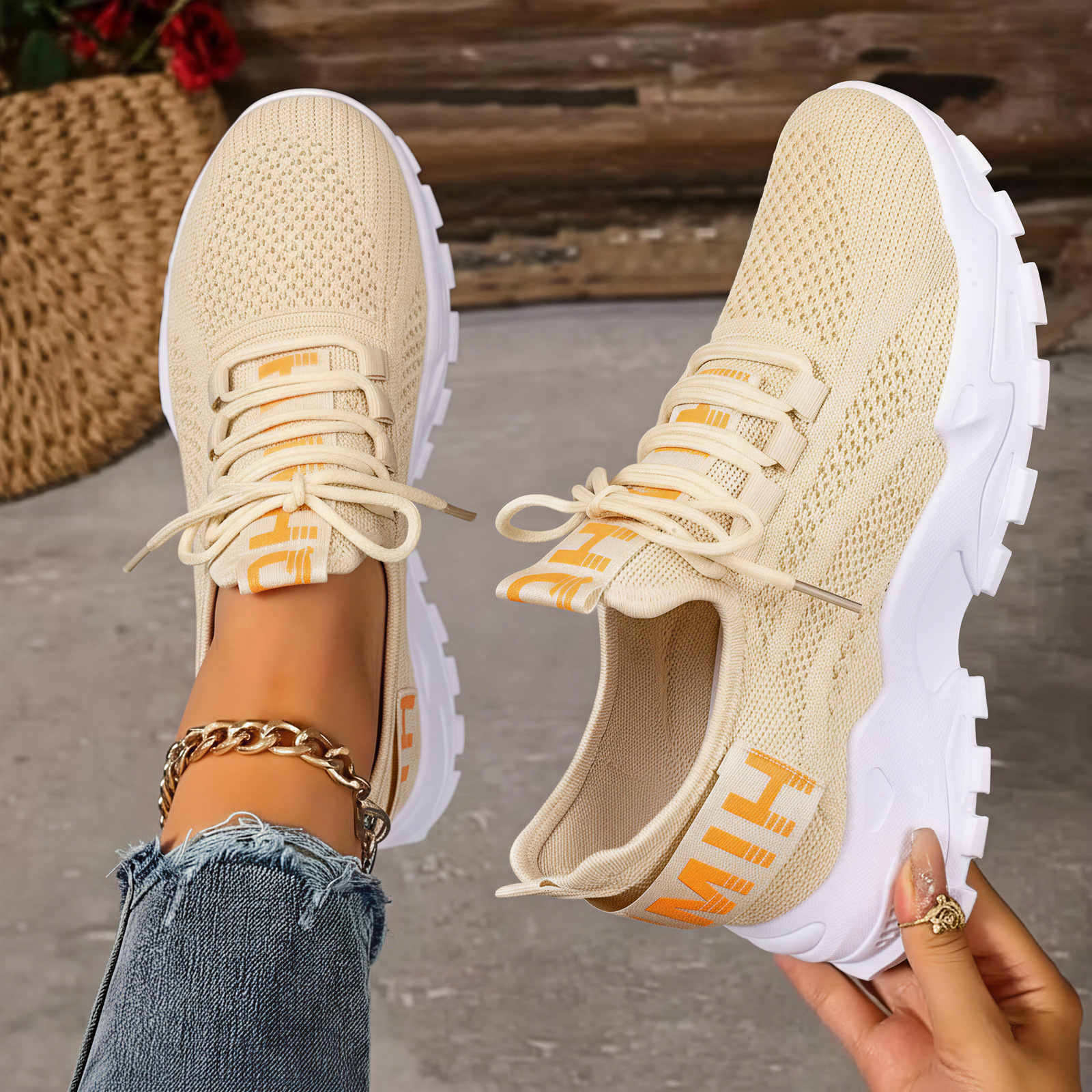 Zapatos de mujer transfronterizos zapatos casuales de mujer con suela suave no se cansa zapatos de malla de altura zapatos cómodos