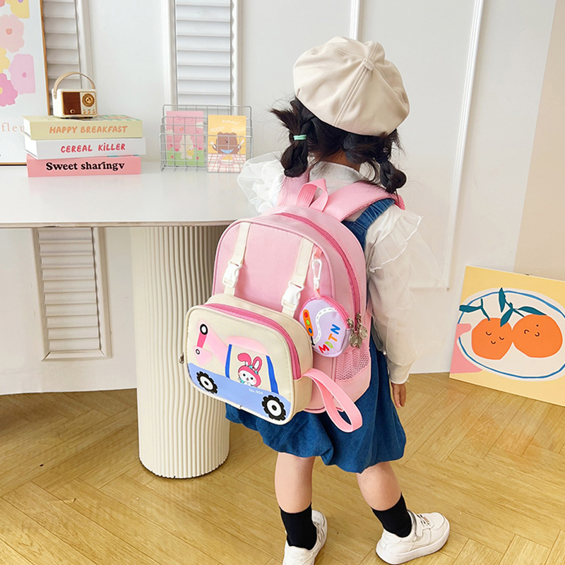 Bonito conejo bolso de niña caricatura bebé jardín de infantes mochila transpirable preescolar niños niñas mochila pequeña