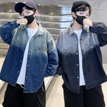 男童外套秋季2025新款中大儿童装洋气休闲牛仔衬衫夹克风衣春秋装