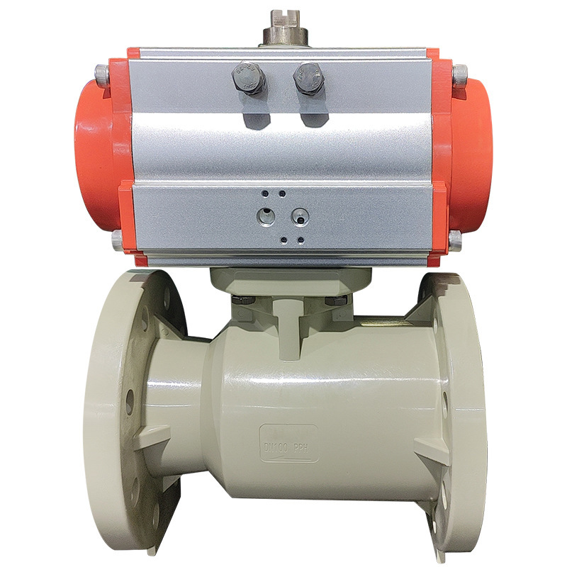 厂家PPH/PPR法兰式气动球阀 Q641F-10S气动塑料球阀