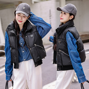 Foreign Trade Short Down Cotton Vest Women's Autumn and Winter Loose Outer Wear Bread Clothing Vest Waistcoat Women's Loose Jacket