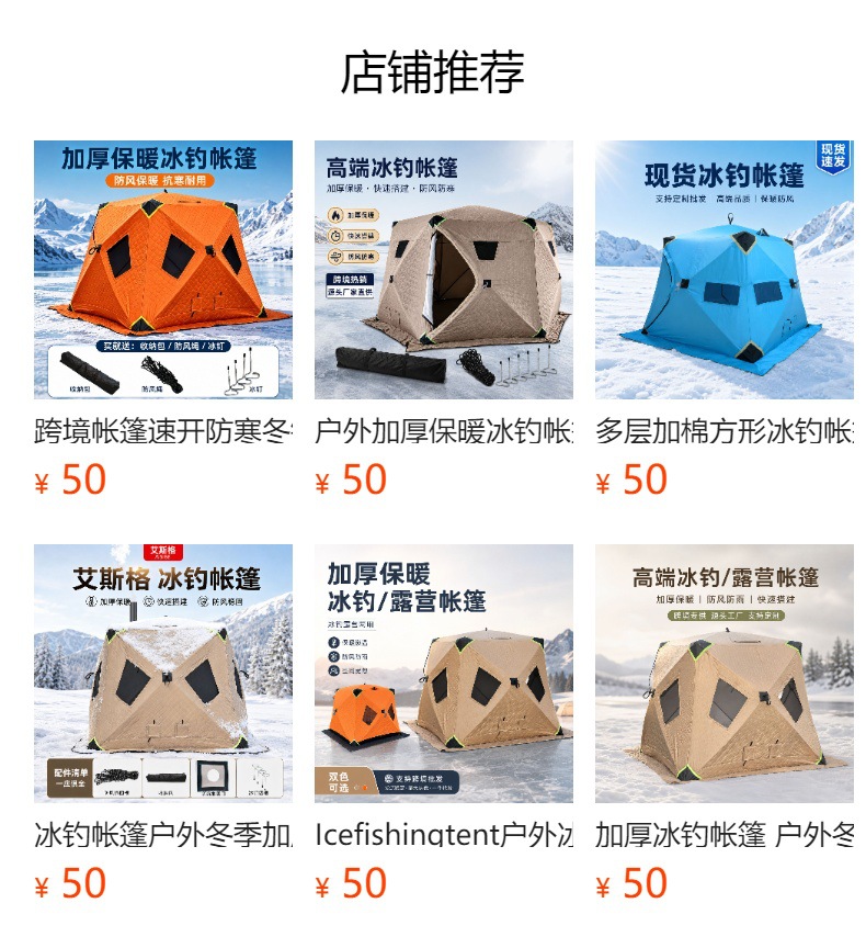 1-2 Person Flip Over Ice Fishing Shanty Thick Thermal Insulated Ice Fishing Tent Wind Resistant Portable Ice Shelter for Hardwater Fishing
