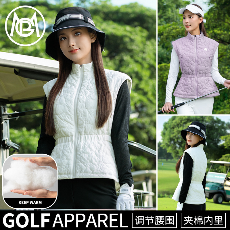 Pgm Golf Women's Autumn and Winter Women's Cotton Vest Warm Padded Sports Clothing Jacket Clothes Jacket