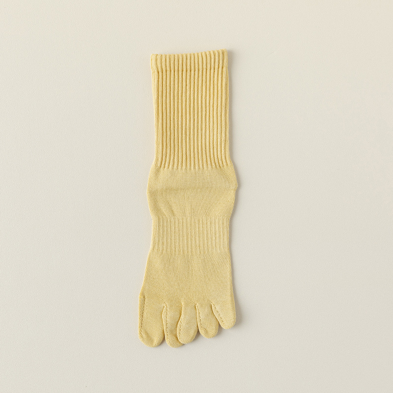 Calcetines de cinco dedos de mujer, calcetines de algodón de otoño y invierno, calcetines antibacterianos de absorción de sudor y calcetines de algodón.