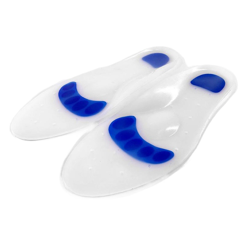 Milky Plantilla de silicona transpirable arco apoyo absorción de choque engrosada suave Palma completa soporte Corrección