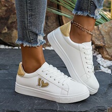 T 27259 Golden Heart Lace-Up Sneakers ���İ�Ь �羳����