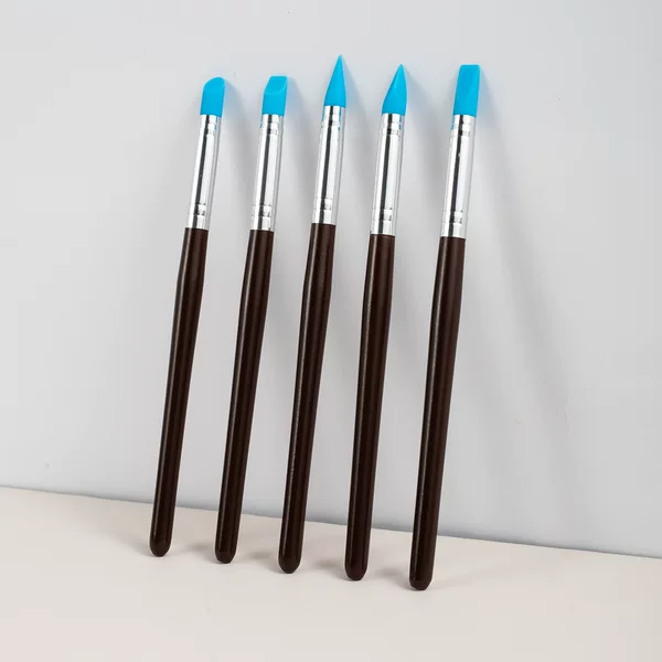 Factory direct blue plastic rod silicone pen red wooden rod silicone pen set