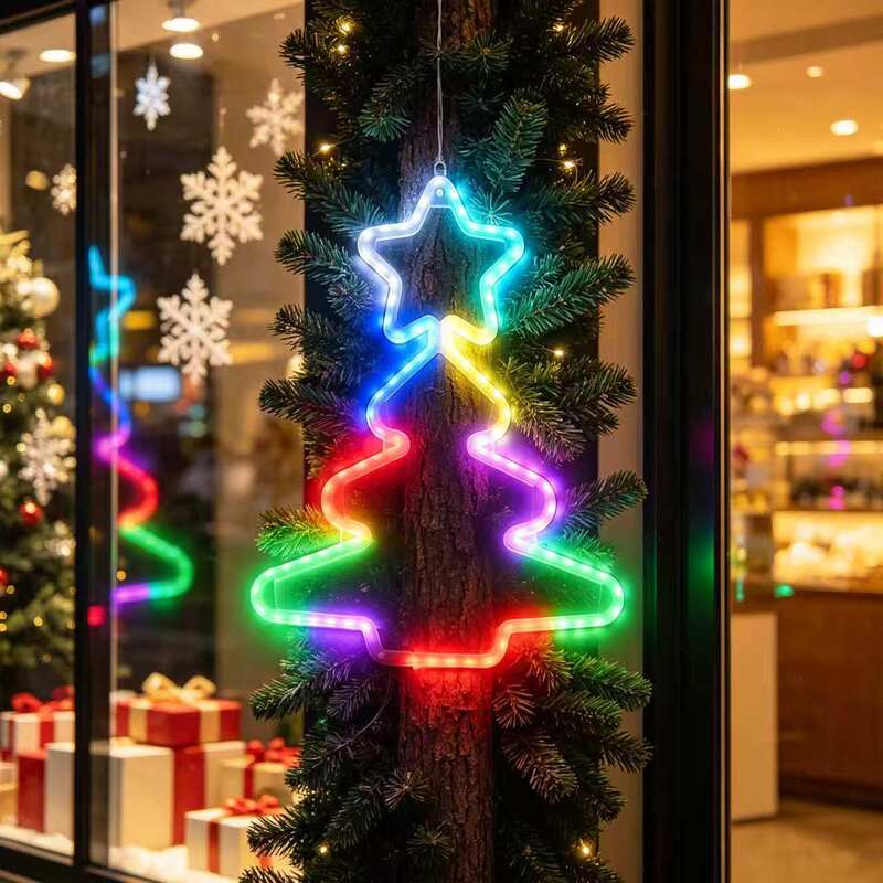 Cross-Border Supply of Christmas Light Strings, Neon Lights, Holiday Atmosphere Lights, Outdoor Waterproof Light Strings, Decorative Hanging Ornaments