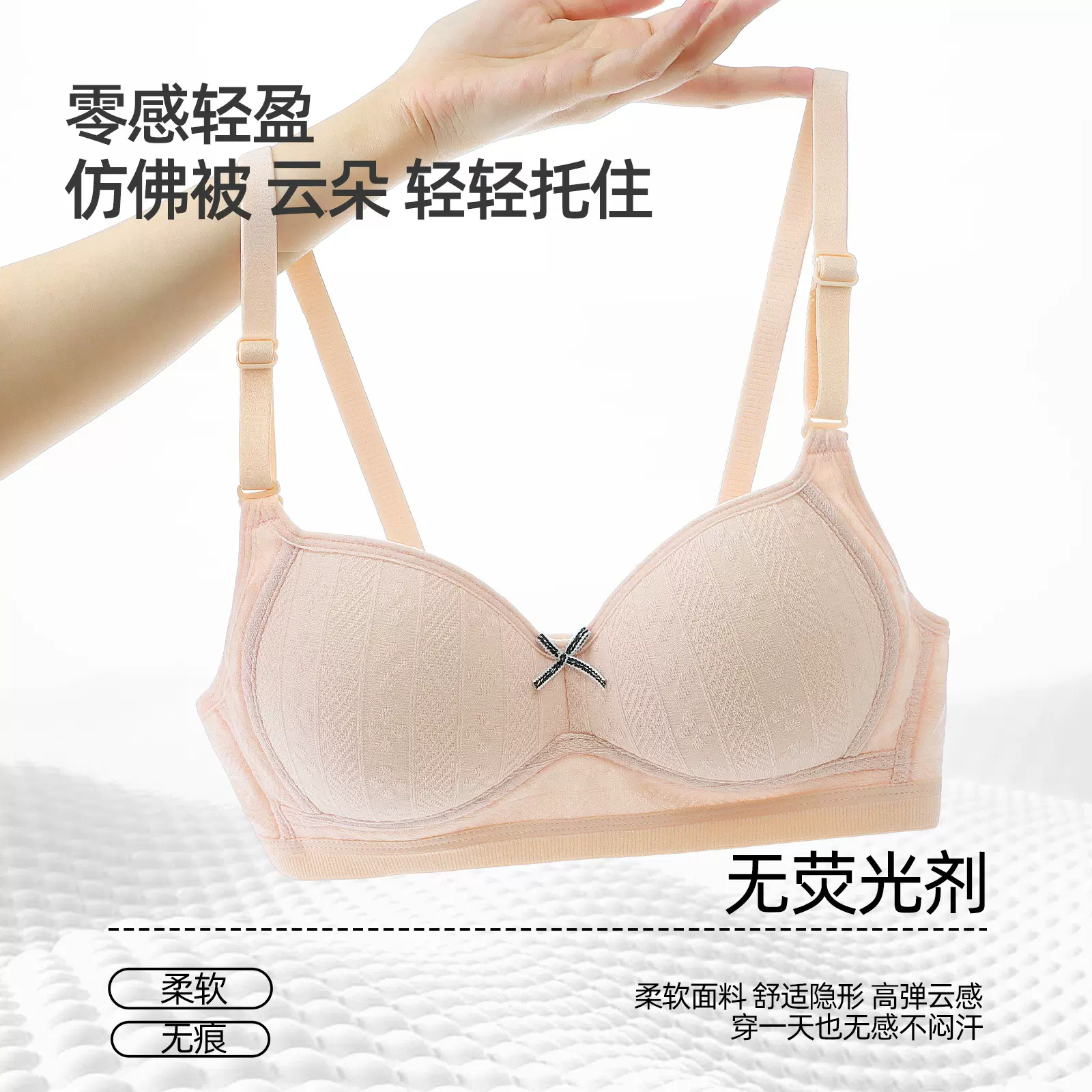 新款纯棉内衣无钢圈聚拢小胸学生高中生少女初中生青春期发育文胸