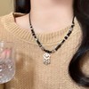 Protective amulet, woven small design fashionable necklace, advanced beads, accessory, Chinese style, simple and elegant design, high-quality style