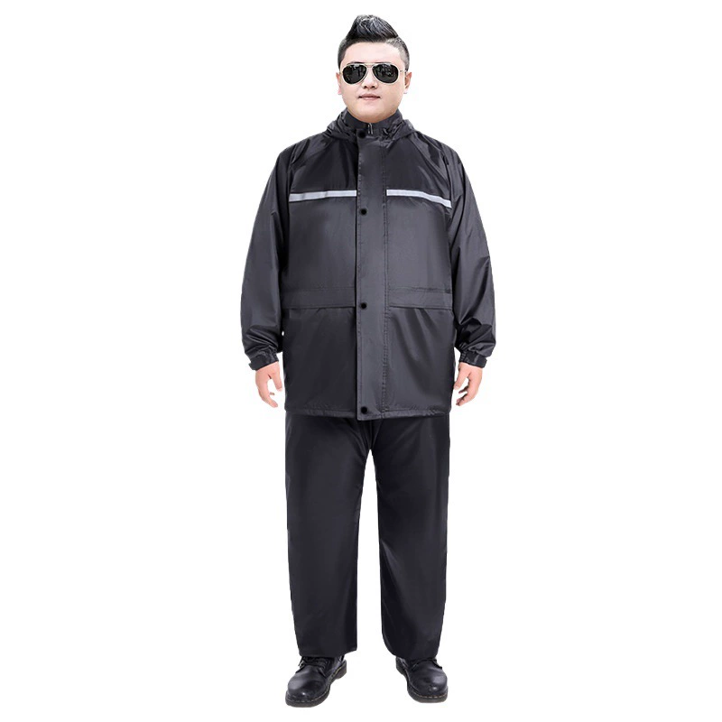 Raincoat, extra large big trousers, split long set for men and women, plus size