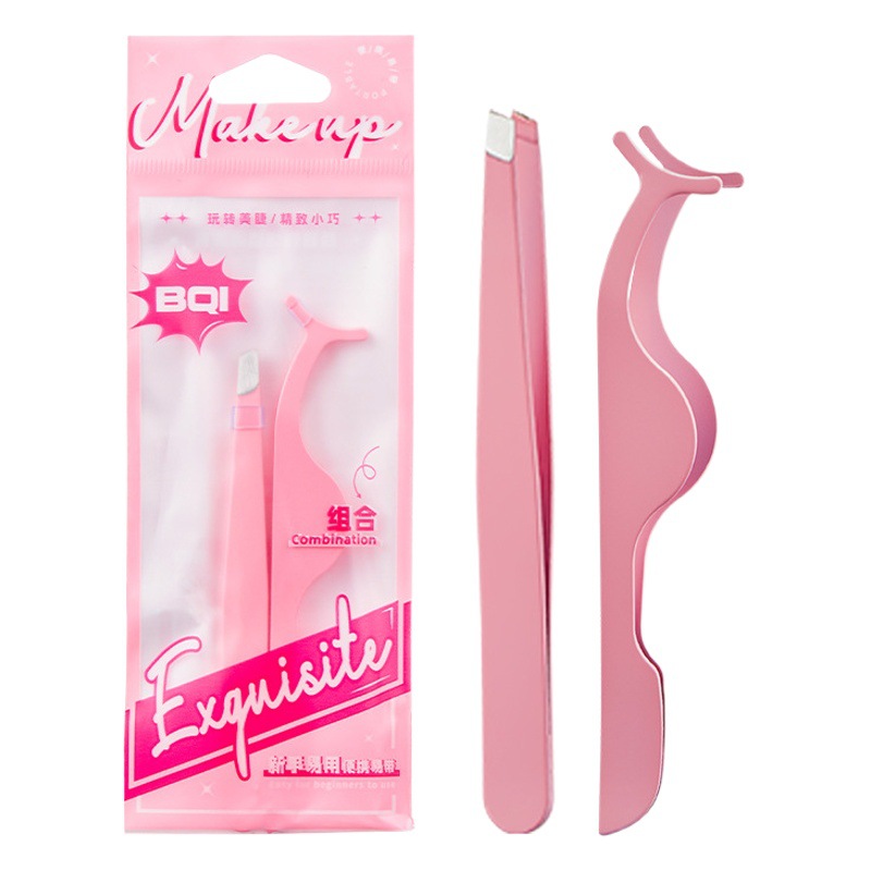Pinzas profesionales para pestañas postizas Xierui BQI, pinzas para dar forma a las cejas y recortar el bigote con punta oblicua, pinzas con punta puntiaguda, pinzas de belleza.