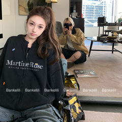 板栗可可Bankelili'私服 爱穿top！25ss水洗字母彩色贴纸加绒外套