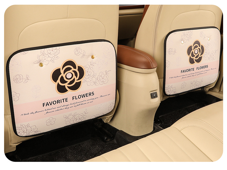 Pearl Camellia General Motors Anti-kick Pad Universal Rear Seat Back Anti-dirty Pad Car Seat Protection Pad