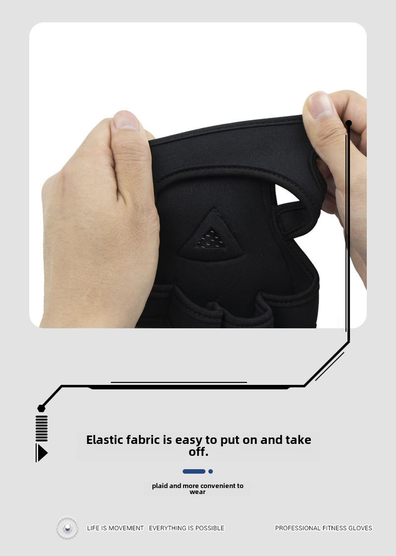 Gants d'haltérophilie respirants antidérapants et anti-callosités pour équipement de fitness en coton laminé pour hommes et femmes_voghion.com