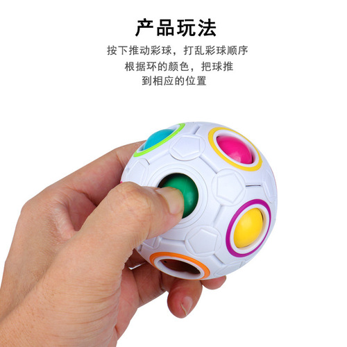 Cross-border Magic Rainbow Ball Rubik's Cube 12-hole decompression and pressing training intelligence Rubik's Cube hand catching ball children's toys wholesale