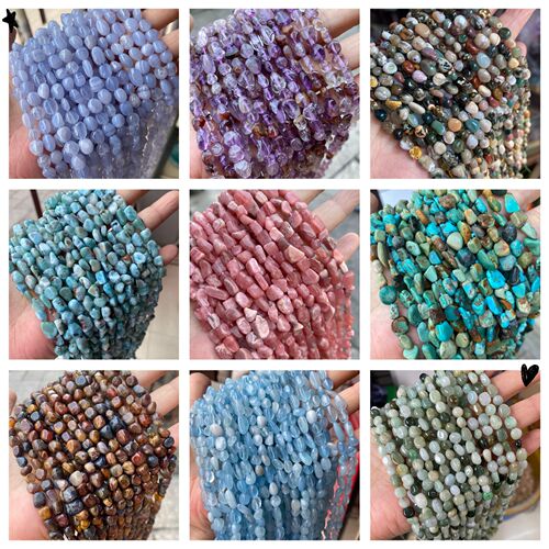 6*8mm natural raw stone irregular loose beads semi-finished beads manufacturer wholesale foreign trade DIY jewelry accessories