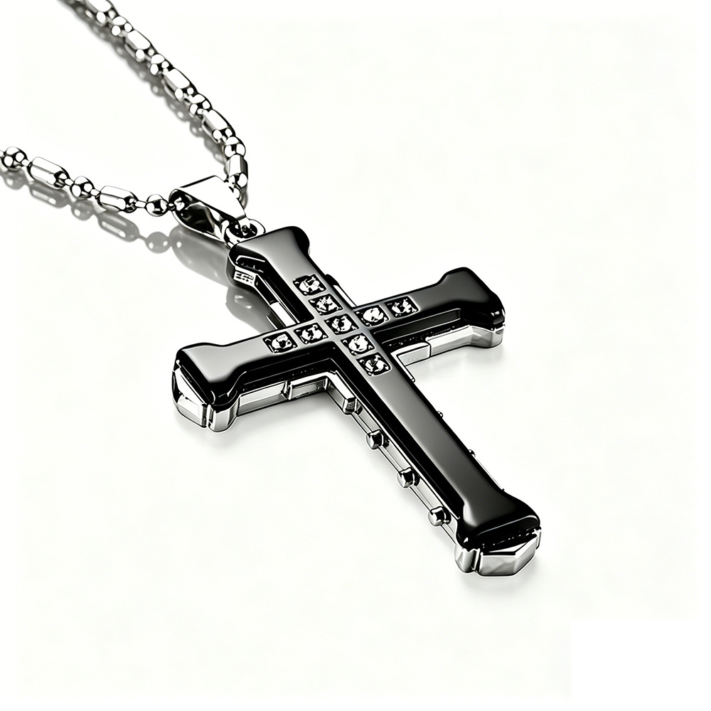 Collar con Cruz de Múltiples Diamantes 2026, Joyería de Moda, Estilo Coreano, Colgante para Hombre, Accesorios Modernos para Hombre, Éxito de Ventas en Taobao, Venta al por Mayor image 12