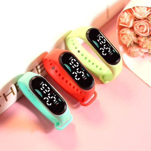 Student LED Backlit Touch Control Waterproof Bracelet Watch for Boys and Girls Couple Casual Electronic Watch Versatile