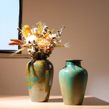 景德镇时尚现代简约陶瓷花器 油画风陶瓷花瓶 家居装饰品花瓶摆臣