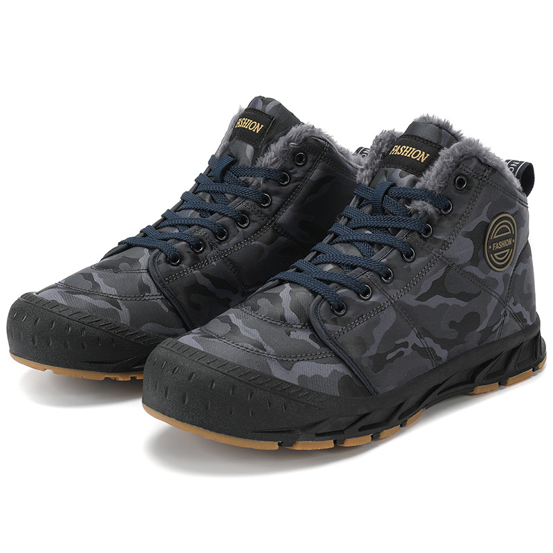 Zapatos de hombre transfronterizos de tamaño grande 2024 otoño y invierno nuevas botas de nieve de moda al aire libre con zapatos de algodón de moda calentamiento zapatos casuales