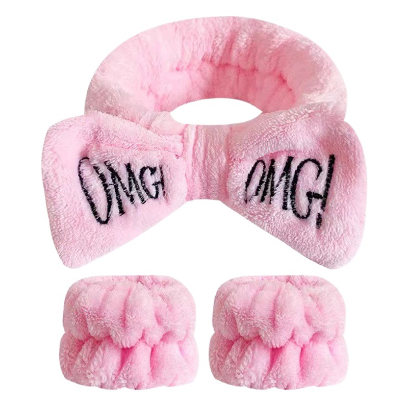 Banda de pelo transfronteriza de Europa y América Internet celebridad nuevo Otoño e Invierno traje de tocado de felpa lavado de cara de las mujeres maquillaje correa de muñeca de felpa