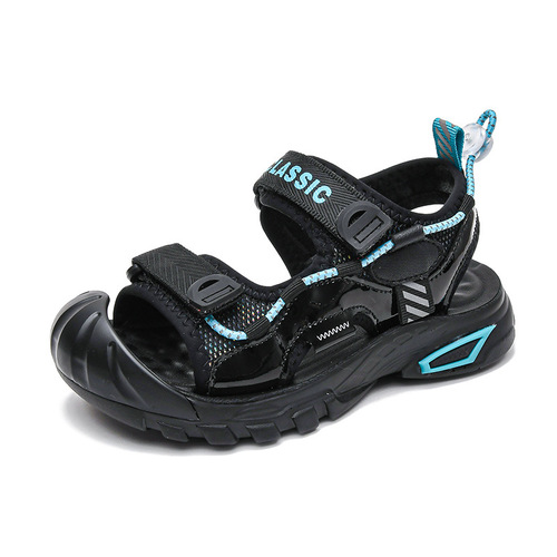 Boys' sandals for small and medium-sized children 2024 new Korean style fashionable summer soft-soled children's shoes toe-toe beach shoes wholesale